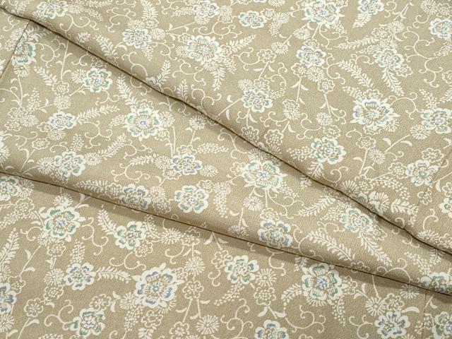 平和屋着物●上質な小紋　型染め　花唐草文　正絹　逸品　CAAX1005vf