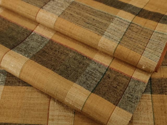 Kimono - 平和屋本店■極上　郡上紬　草木染　格子　逸品　DZAA4710kh5