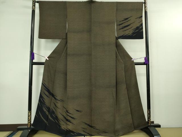 平和屋着物●極上　藍造り国選定無形文化財　藍師・佐藤昭人　訪問着　型染　青海波　霞文　認定証付き　逸品　DZAB4169kh6