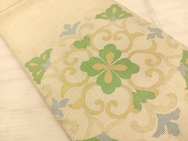 平和屋着物◎太鼓柄袋帯　宝相華　金糸　正絹　逸品　BAAT3322du