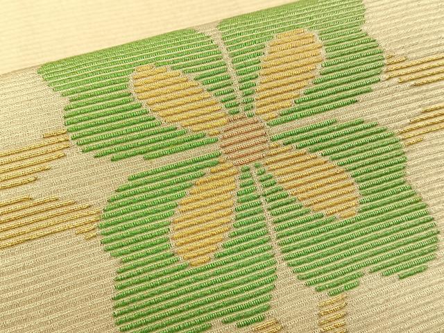 平和屋着物◎太鼓柄袋帯　宝相華　金糸　正絹　逸品　BAAT3322du