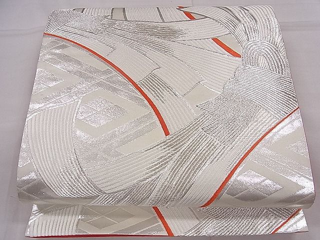 平和屋着物■六通柄袋帯　唐織　宝生麗姿文　銀糸　逸品　ca4326