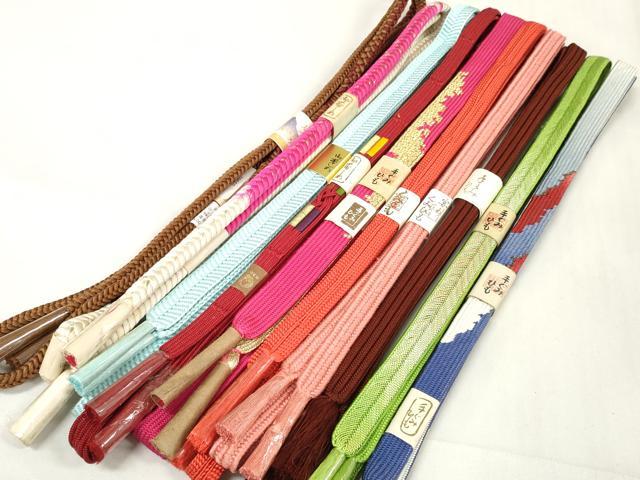 平和屋着物●和装小物　帯締め10本セット　手組紐　組紐　高麗組　笹浪組　金糸　逸品　未使用　DAAW846..