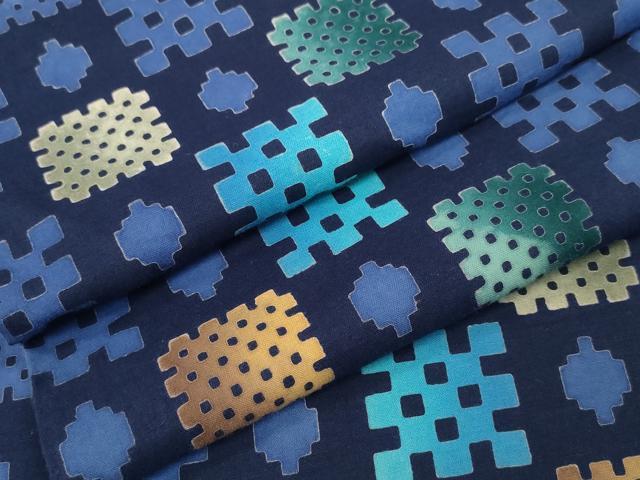 平和屋着物∴夏物　浴衣　市松吉祥文　綿　逸品　CABD2409ng