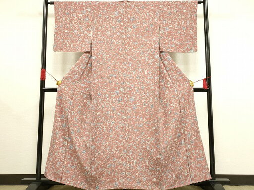 平和屋着物■上質な小紋 更紗唐草花文 正絹 逸品 AAAS2836ay 平和屋着物■上質な小紋 更紗唐草花文 正絹 逸品 AAAS2836ay
