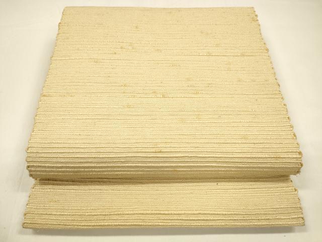 平和屋着物●八寸名古屋帯　信州紬　横段文　蜂蜜色　正絹　逸品　DAAZ4210cm