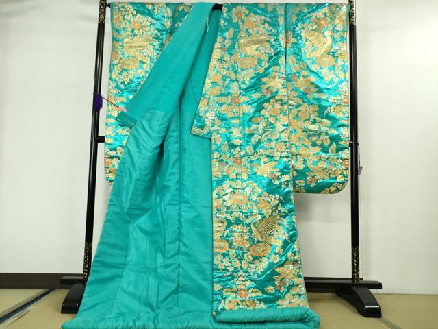 平和屋本店●極上　西陣　川島織物　色打掛　和装　婚礼　結婚式　花嫁　神社挙式　双鳥花文　金糸　逸品　DZAA5242kh5