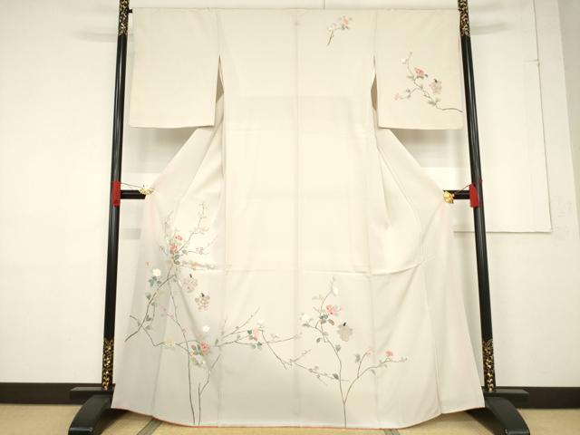 平和屋着物●訪問着　友禅　女人花文　正絹　逸品　AABF1807ck