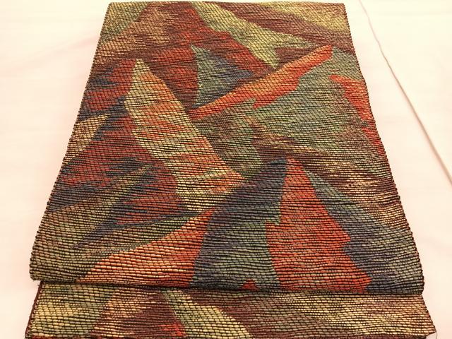 平和屋着物◎白石謹製　六通柄袋帯　象徴文様　金糸　証紙付き　正絹　逸品　BAAV3931hv