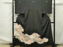 平和屋着物■豪華黒留袖 刺繍 飛鶴吉祥花文 銀彩 正絹 逸品 CAAR7293yk