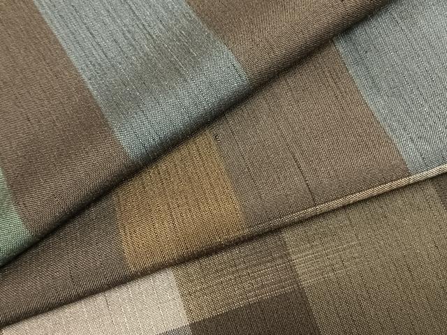 Kimono - 平和屋着物▽上質な紬　単衣　幾何学文様　正絹　逸品　AABB2335fy