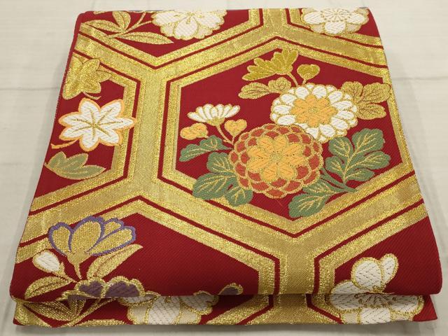 Rakuten - 平和屋着物▼六通柄袋帯　唐織　亀甲花文　金糸　AABB9916wj