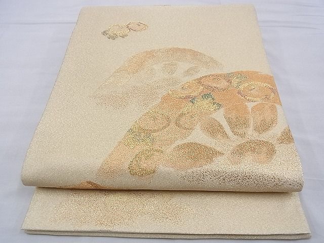 平和屋着物◎太鼓柄袋帯 綴れ 籬光琳菊 金糸 逸品 BAAD9990ph