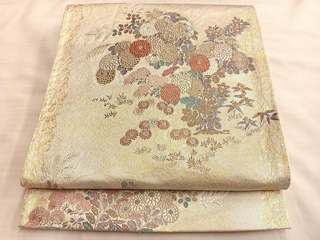 平和屋着物◎六通柄袋帯　唐織　燦彩秋華蒔絵　金銀糸　正絹　逸品　BAAK1064du