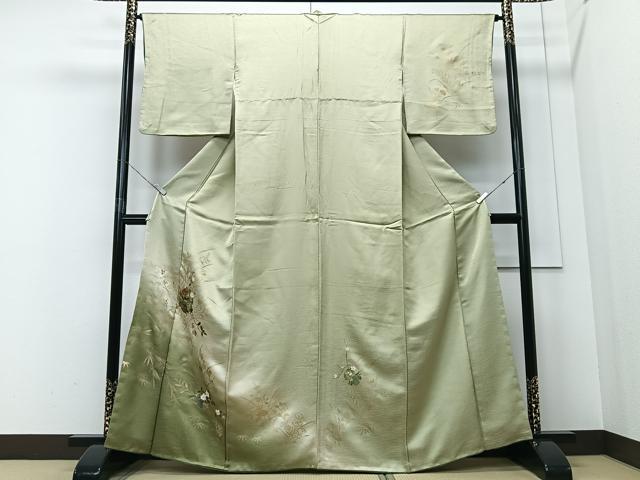 平和屋着物■訪問着　雪輪花文　暈し染め　金彩　正絹　逸品　CABD6914xe