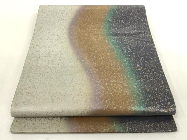 平和屋着物◎六通柄袋帯 霞文 引箔 正絹 逸品 AAAN4508pf