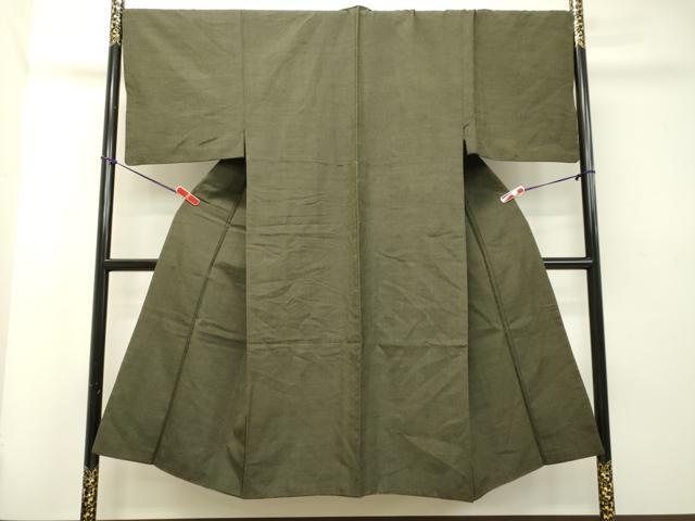 平和屋着物●男性　紬　藍媚茶色　正絹　逸品　DAAT1061tw