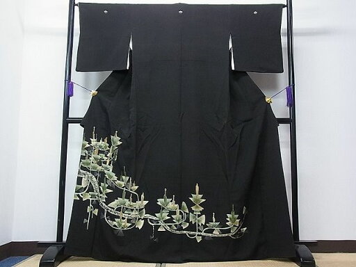 平和屋着物■豪華黒留袖 駒刺繍 松 金彩 逸品 CAAC2875ua 平和屋着物■豪華黒留袖 駒刺繍 松 金彩 逸品 CAAC2875ua