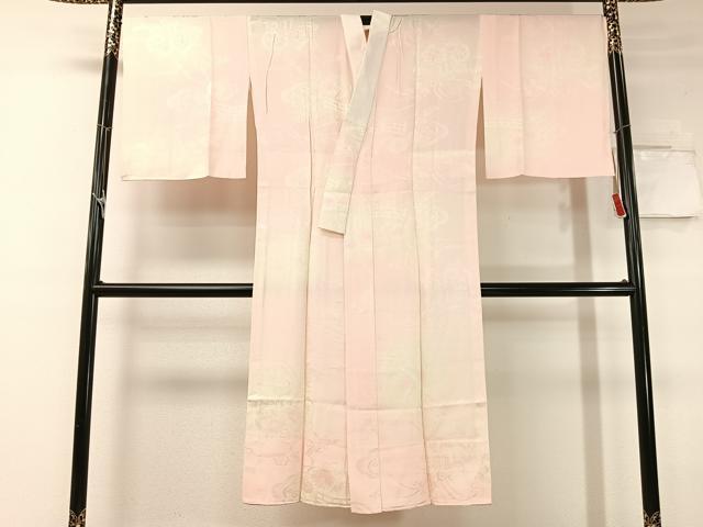 平和屋着物●長襦袢　無双仕立て　御所車花地紋　暈し染め　正絹　逸品　CABC9740vp