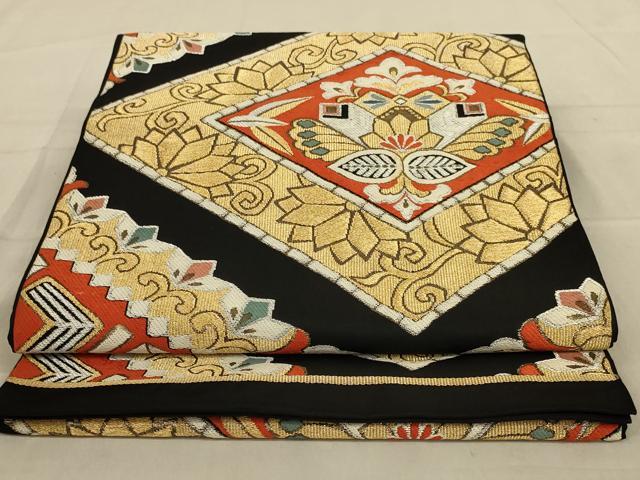 平和屋着物◎六通柄袋帯　唐織　花菱文　金銀糸　正絹　逸品　AAAY6367ou