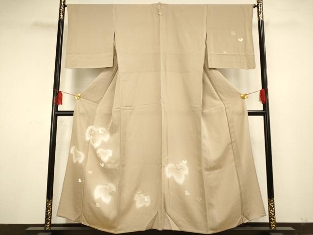 平和屋着物▽訪問着　単衣　舞葉文　蛍暈し　金彩　正絹　逸品　AAAS4946fy