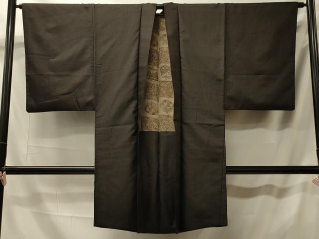 平和屋着物＃男性　長羽織　格子　正絹　逸品　CABL2820in