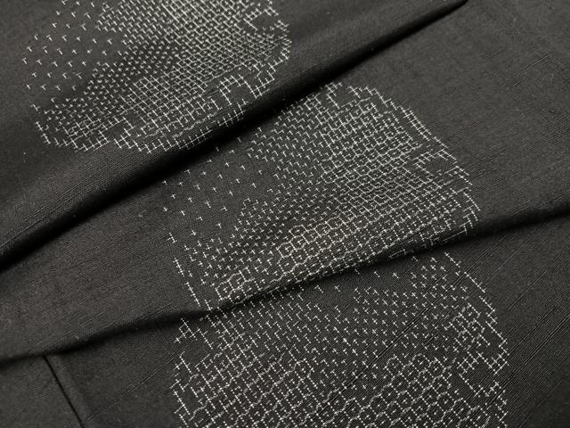 平和屋着物●上質な紬　雪輪文様　80亀甲　正絹　逸品　AAAV9396ph