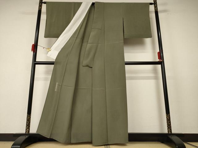 平和屋の平和屋着物＊夏物　色無地　紗　作家物　柿湯染　鶸茶色　正絹　逸品　AABF1677jd｜アングル2