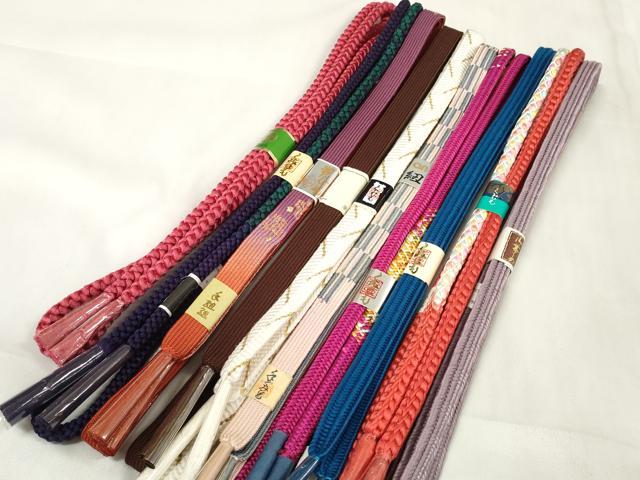 平和屋着物●和装小物　帯締め10本セット　手組紐　組紐　高麗組　笹浪組　金糸　逸品　未使用　DAAW847..