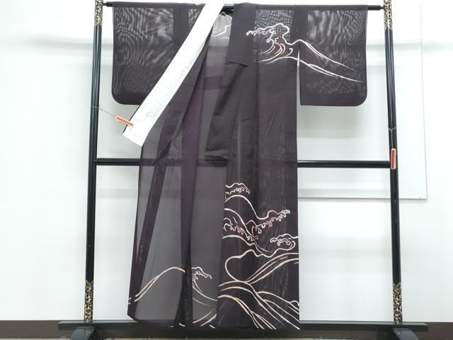 平和屋の平和屋着物＊夏物 訪問着 絽 立波文 銀彩 正絹 逸品 CABG8593th｜アングル2