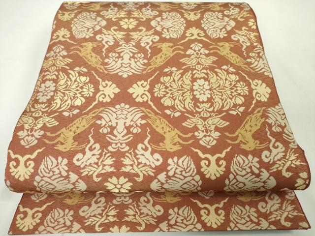 平和屋本店■最高級　人間国宝　北村武資　経錦　六通柄袋帯　遊鹿文　金糸　逸品　DZAA3121kh5