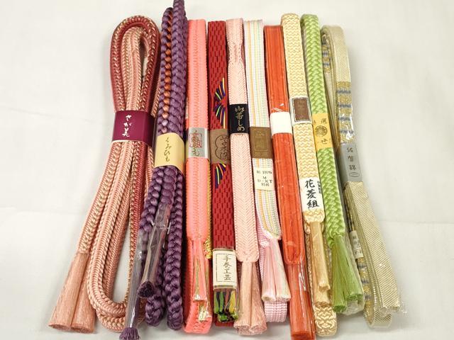平和屋着物●和装小物　帯締め10本セット　佐賀錦　手巻工芸　組紐　伊賀組紐　花菱組　金糸　さが美扱..