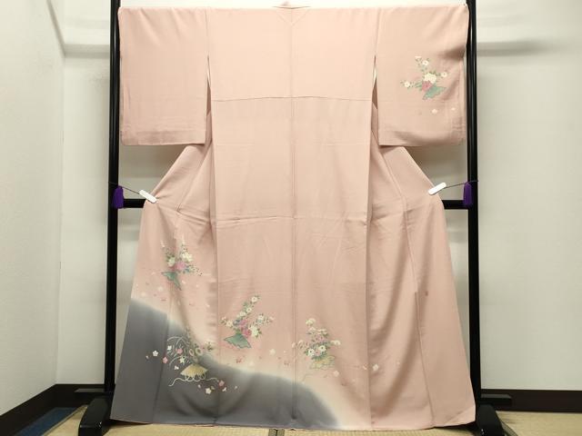 平和屋着物●本加賀友禅作家　沢飯芳雄　訪問着　花笠　暈し染め　正絹　逸品　CABD9339gh