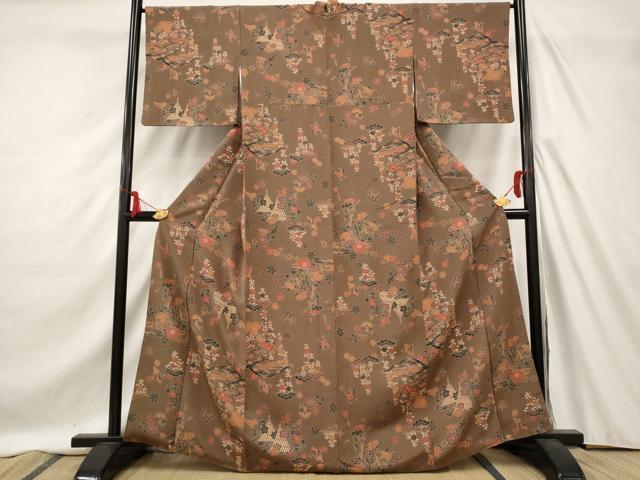 平和屋着物■上質な小紋　花蝶文　正絹　逸品　AABA6771st