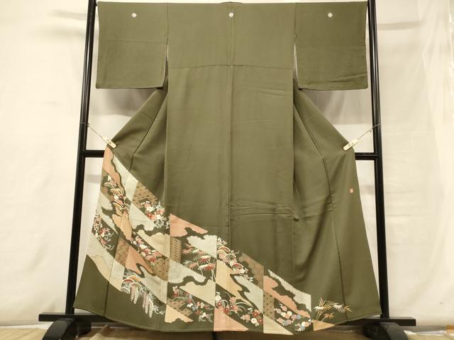 平和屋着物■豪華色留袖　作家物　吉祥草花文　藤花房　金彩　正絹　逸品　CABB8240in