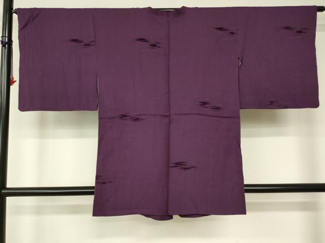 平和屋着物■道行コート　輪奈ビロード　霞地紋　桑の実色　正絹　逸品　DAAM9595cm