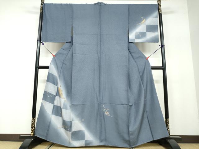 平和屋着物●訪問着　糸車流水舞桜文　暈し染め　金彩　正絹　逸品　未使用　DAAW5104ud