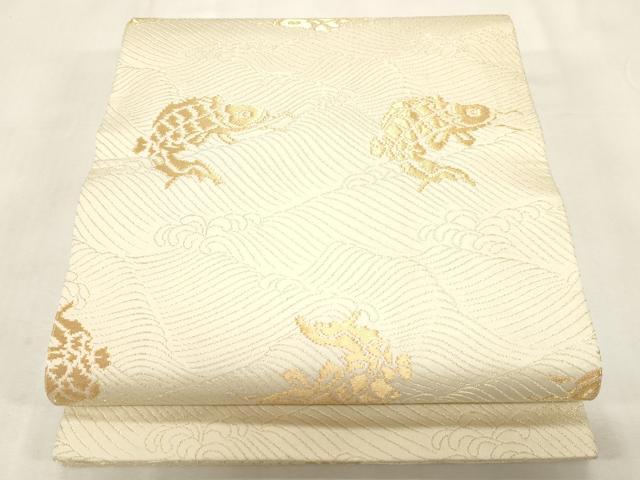 Other - 平和屋着物●全通柄袋帯　荒磯　金糸　開き仕立て　正絹　逸品　CABG2845dy