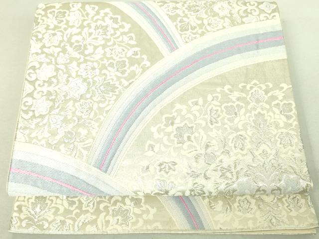 平和屋着物◎六通柄袋帯　正倉院花文　銀糸　逸品　DAAI4138yyy