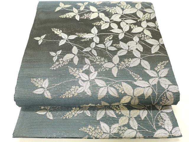 平和屋着物＊夏物　六通柄　京袋帯　草葉文　金銀糸　DABC8518cm