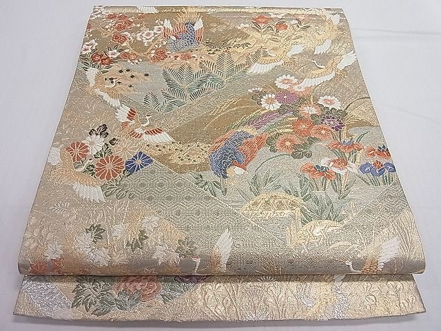 平和屋川間店■六通柄袋帯　唐織　鳳凰飛鶴花文　金銀糸　逸品　CAAA7181ut