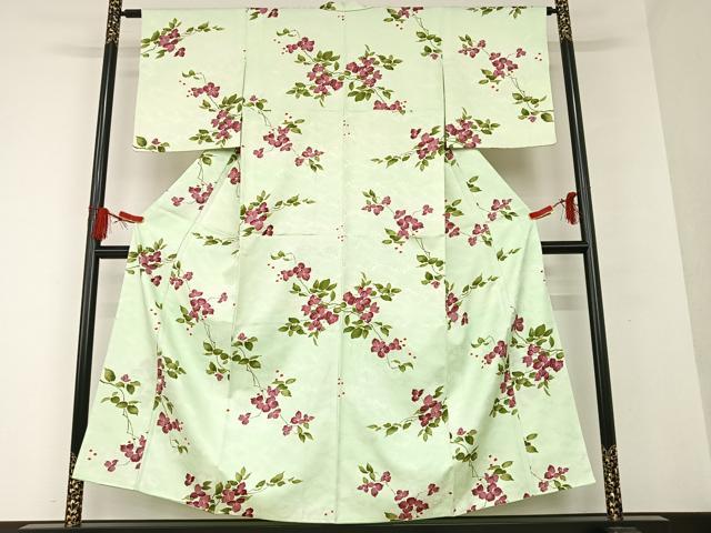 平和屋着物■小紋 草花文 暈し染め 金彩 洗える着物 AAAT0313zg