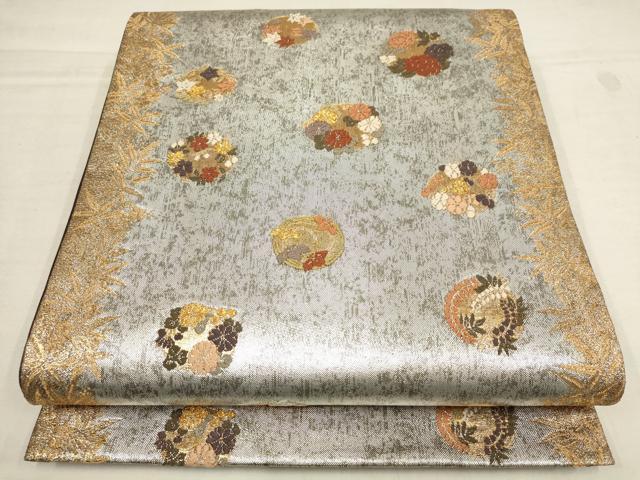 Rakuten - 平和屋着物▼六通柄袋帯　草花丸文　金銀糸　正絹　逸品　AAAZ6497wj
