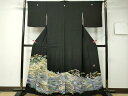 平和屋着物■豪華黒留袖 作家物 立波飛鶴枝松文 正絹 逸品 CAAM1674ev
