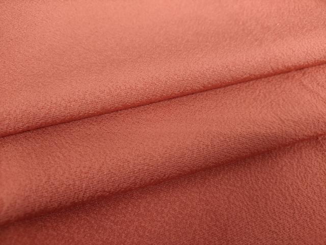 平和屋着物●上質な色無地　甚三紅色　正絹　逸品　DAAY1497ps