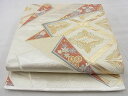 平和屋着物◎六通柄袋帯 唐織 向かい鶴菱色紙重ね 金銀糸 逸品 BAAH3253ph