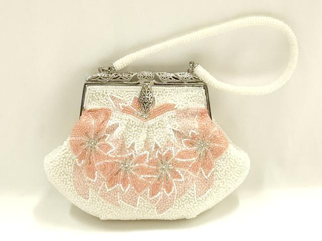 Rakuten - 平和屋着物▼和装小物　和装バッグ　ハンドバッグ　ビーズバッグ　花柄　逸品　AABJ1149ay