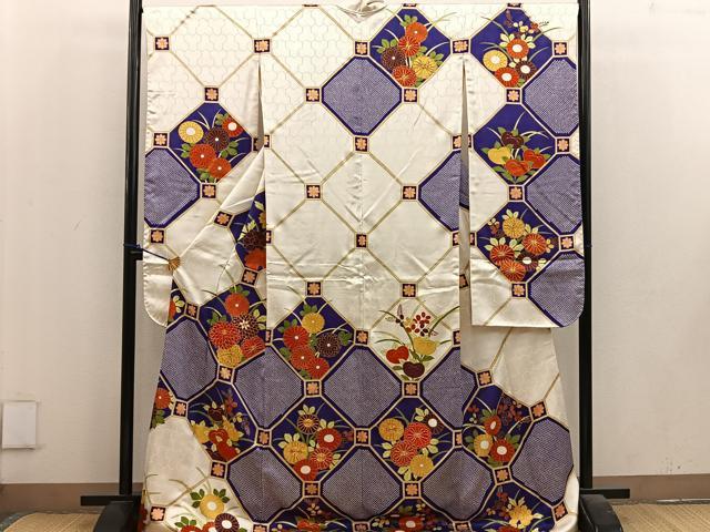 平和屋着物■豪華振袖 駒刺繍 蜀江花文 金彩 正絹 逸品 BAAV0584mz