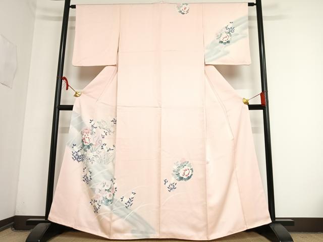 平和屋着物■訪問着 地紙草花文 暈し染め 正絹 逸品 AAAM5549oa