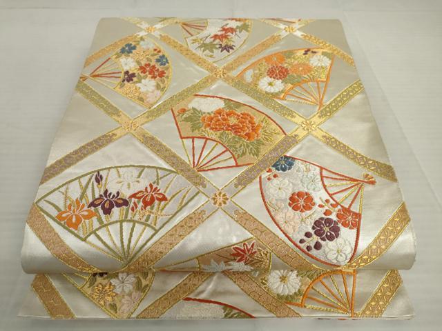 平和屋着物◎六通柄袋帯　唐織　天井花文　金銀糸　正絹　逸品　AAAV2089nf